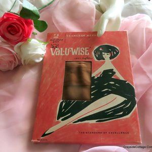 2 Pair Nylon Stockings, Vintage, NOS, Boxed Set Nice Color